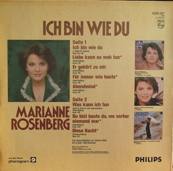 Marianne Rosenberg : Ich Bin Wie Du (LP, Album)