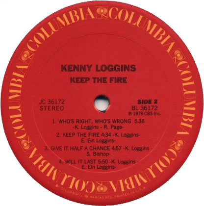 Kenny Loggins : Keep The Fire (LP, Album, Pit)