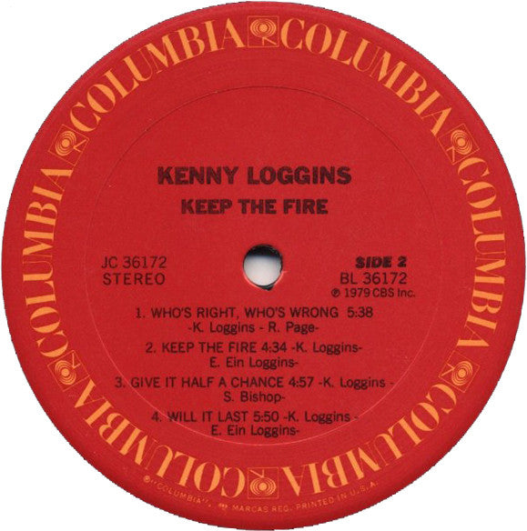 Kenny Loggins : Keep The Fire (LP, Album, Pit)