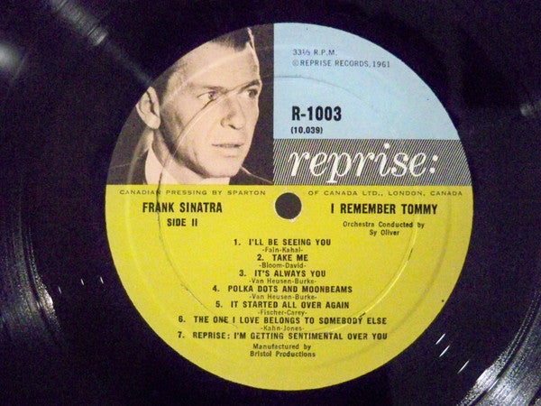 Frank Sinatra : I Remember Tommy (LP, Album, Mono, Gat)