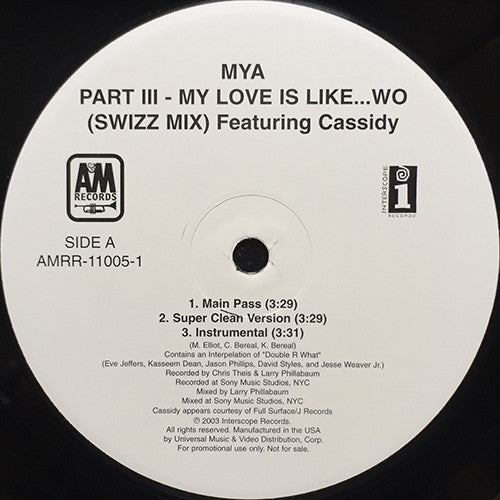 Mya : My Love Is Like...WO (Part II And Part III) (12", Promo)