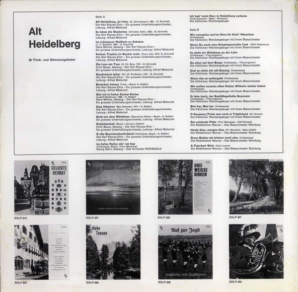 Various : Alt Heidelberg, 28 Trink - Und Stimmungslieder (LP, Comp)