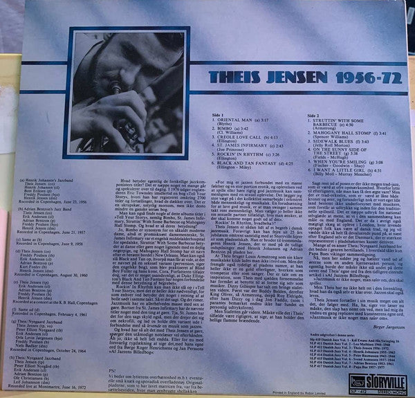 Theis Jensen : Danish Jazz Vol. 3 - Theis Jensen 1956-72 (LP)