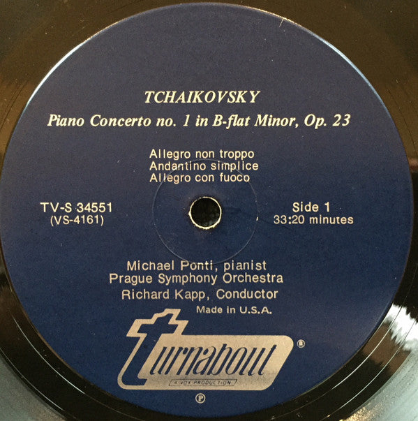 Pyotr Ilyich Tchaikovsky, Michael Ponti, The Prague Symphony Orchestra Conducted By Richard Kapp : Piano Concerto No. 1 / Concert Fantasy For Piano And Orchestra (LP)