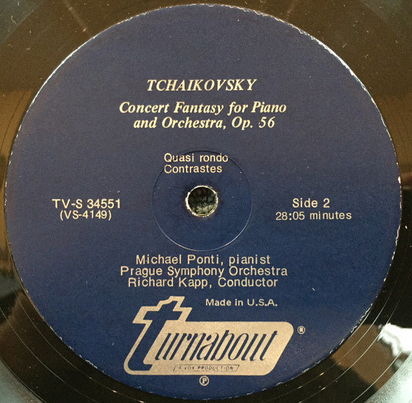 Pyotr Ilyich Tchaikovsky, Michael Ponti, The Prague Symphony Orchestra Conducted By Richard Kapp : Piano Concerto No. 1 / Concert Fantasy For Piano And Orchestra (LP)