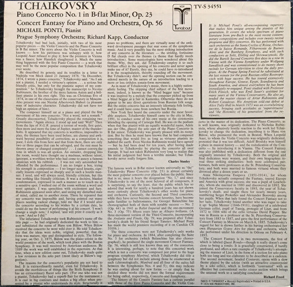 Pyotr Ilyich Tchaikovsky, Michael Ponti, The Prague Symphony Orchestra Conducted By Richard Kapp : Piano Concerto No. 1 / Concert Fantasy For Piano And Orchestra (LP)