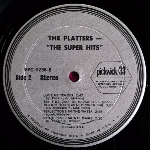 The Platters : Super Hits Of The Platters (LP, Comp)