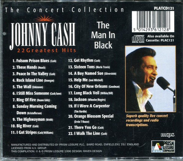 Johnny Cash : The Man In Black (22 Greatest Hits) (CD, Comp)