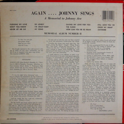 Johnny Ace : Johnny Ace Memorial Album (LP, Album, Comp, RE, Glo)