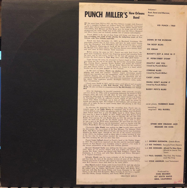 Punch Miller : Kid Punch-1960 Punch Millers N.O. Jazz Band (LP, Album)