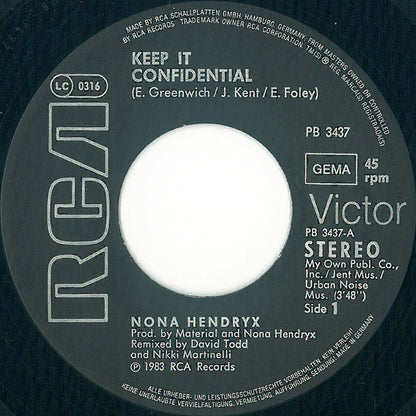 Nona Hendryx : Keep It Confidential (7")