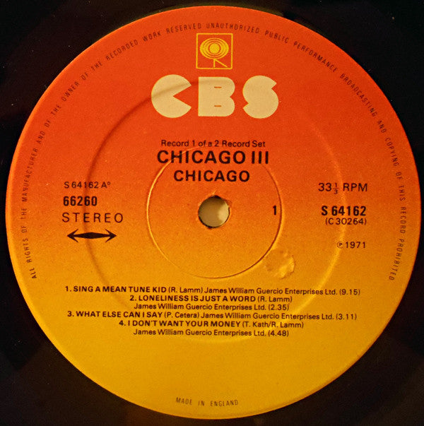 Chicago (2) : Chicago III (2xLP, Album, RE)