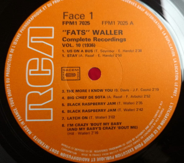 Fats Waller & His Rhythm : (1936) Volume 10 (LP, Comp)