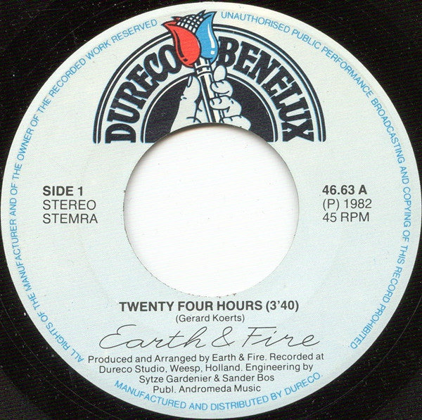 Earth And Fire : Twenty Four Hours (7", Single)