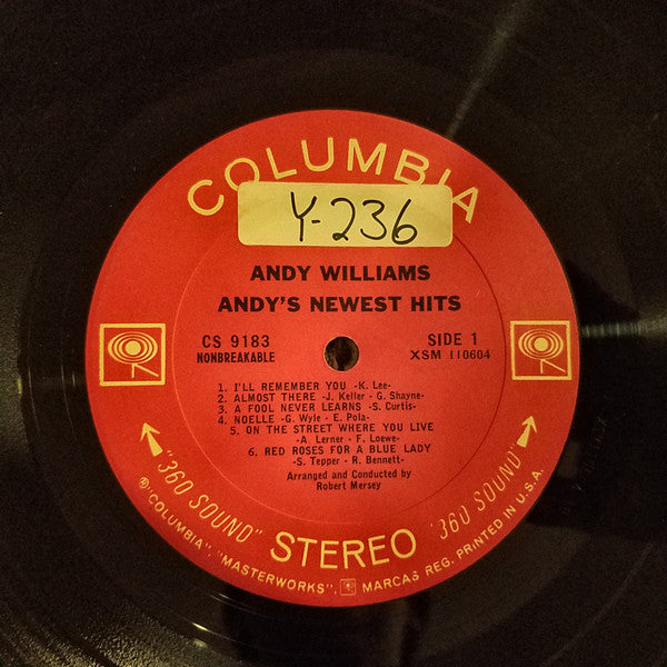 Andy Williams : Newest Hits (LP, Comp)