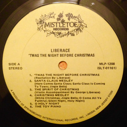 Liberace : 'Twas The Night Before Christmas (LP, Album, Yel)