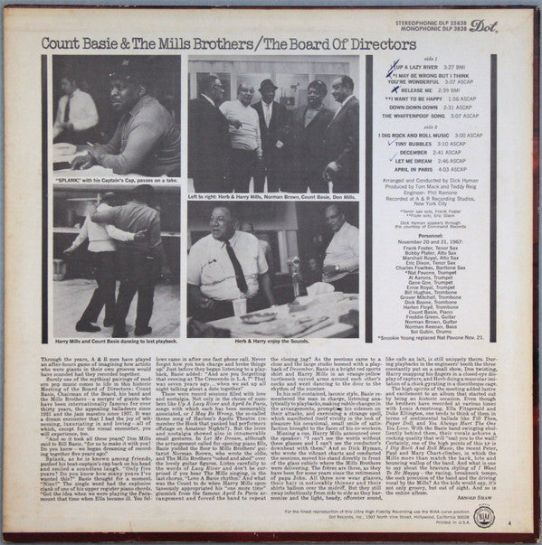 Count Basie & The Mills Brothers : The Board Of Directors (LP, Album, Ind)