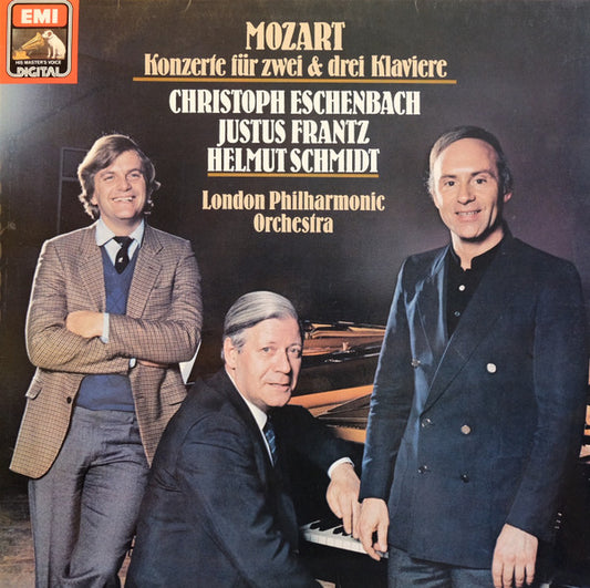 Wolfgang Amadeus Mozart - Christoph Eschenbach, Justus Frantz, Helmut Schmidt, The London Philharmonic Orchestra : Konzerte Für Zwei & Drei Klaviere (LP)