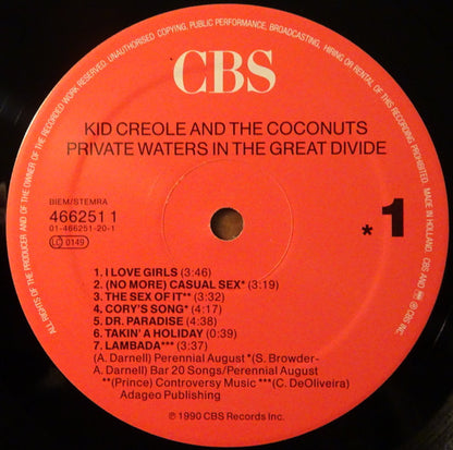 Kid Creole And The Coconuts : Private Waters In The Great Divide (LP, Album)