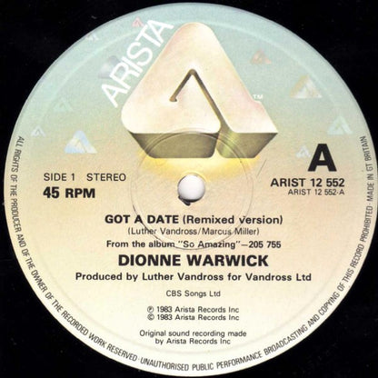 Dionne Warwick : Got A Date (Remixed Version) (12")