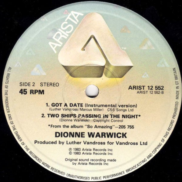 Dionne Warwick : Got A Date (Remixed Version) (12")