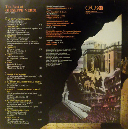 Peter Dvorský, Magdaléna Blahušiaková, Peter Mikuláš, Sergej Kopčák : The Best Of Verdi (LP)