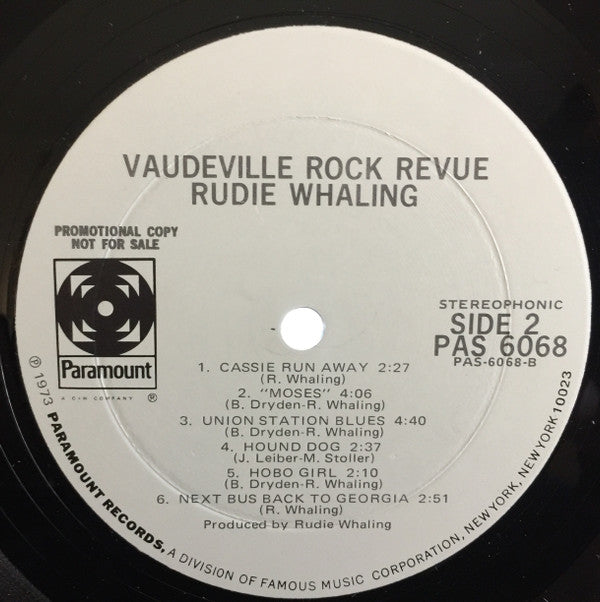 Rudie Whaling : Vaudeville Rock Revue (LP, Album, Promo)