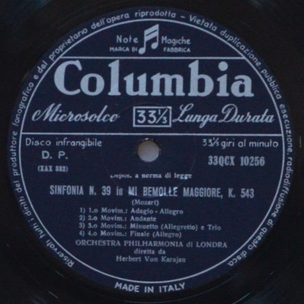 Wolfgang Amadeus Mozart - Herbert von Karajan, Bernard Walton (2), Philharmonia Orchestra : Symphony No.39 In E Flat Major K.543 / Clarinet Concerto In A Major K.622 (LP)