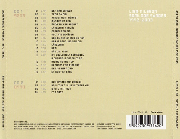 Lisa Nilsson : Samlade Sånger 1992-2003 (2xCD, Comp)