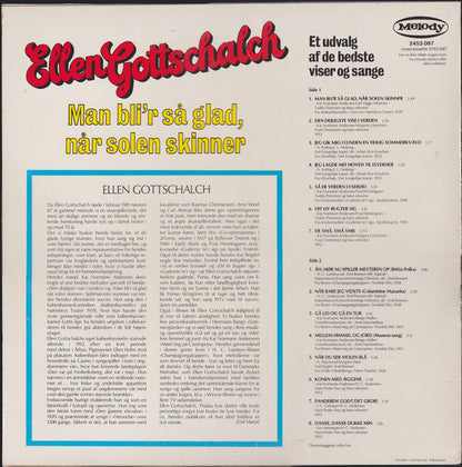 Ellen Gottschalch : Man Bli'r Så Glad, Når Solen Skinner - ( Et Udvalg Af de Bedste Viser Og Sange ) (LP, Comp, Mono)