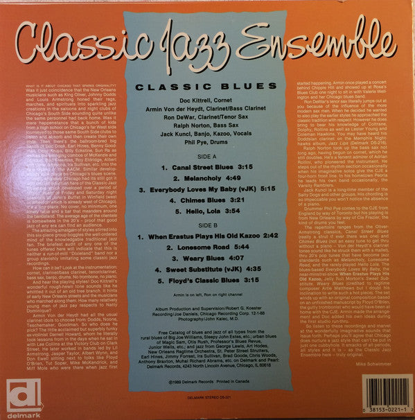 Classic Jazz Ensemble : Classic Blues (LP, Album)