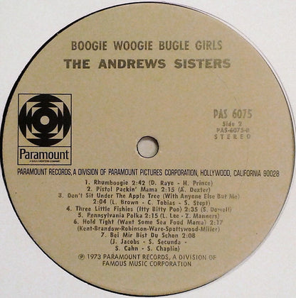 The Andrews Sisters : Boogie Woogie Bugle Girls (LP, Comp)