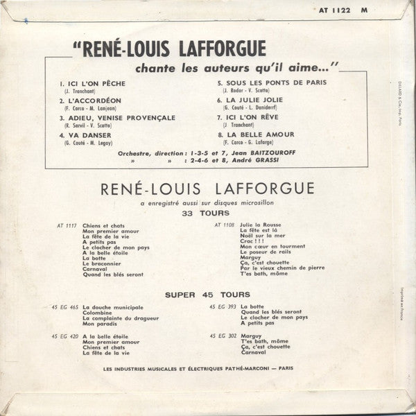 René-Louis Lafforgue : Chante... (10", Album, Mono)