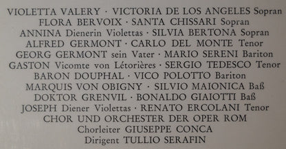 Giuseppe Verdi / Victoria De Los Angeles / Carlo Del Monte •  Mario Sereni / Coro Del Teatro Dell'Opera Di Roma Und Orchestra Del Teatro Dell'Opera Di Roma / Dirigent Tullio Serafin : La Traviata - Großer Querschnitt (LP)