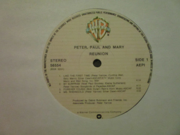 Peter, Paul & Mary : Reunion (LP, Album)