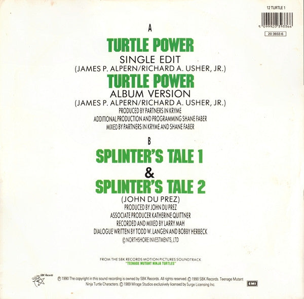 Partners In Kryme : Turtle Power (12", Single)