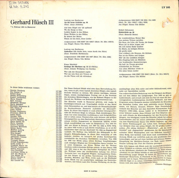 Gerhard Hüsch : Gerhard Hüsch III (LP, Comp, Mono)