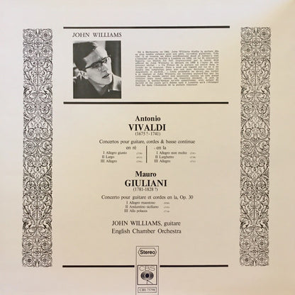 Mauro Giuliani (2), Antonio Vivaldi, John Williams (7) / English Chamber Orchestra : Vivaldi - Giuliani: Concertos Pour Guitare (LP)