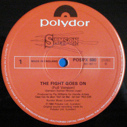 Samson (3) : The Fight Goes On (12", Single)