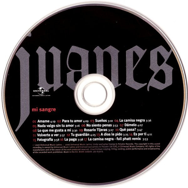 Juanes : Mi Sangre (CD, Album, RE)