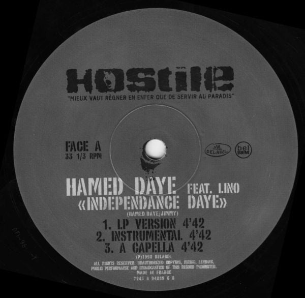 Hamed Däye Feat. Lino / Futuristiq : Independance Daye / Napalm (12")