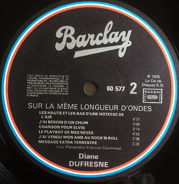 Diane Dufresne : Sur La Même Longueur D'ondes (LP, Album, RE)