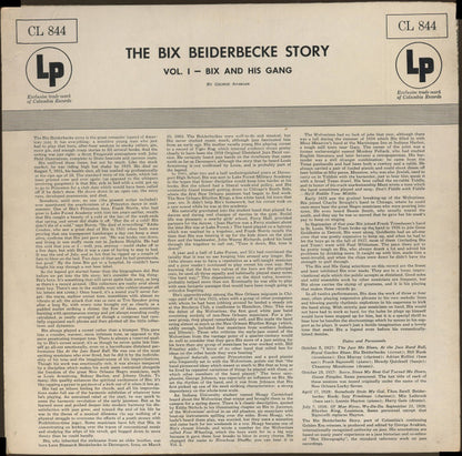 Bix Beiderbecke : The Bix Beiderbecke Story: Vol. 1 - Bix And His Gang (LP, Comp, Mono, RE)