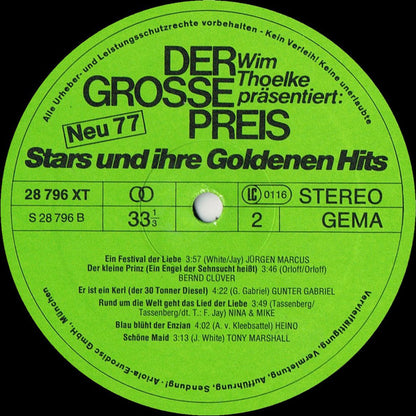 Various : Der Grosse Preis - Wim Thoelke Präsentiert: Stars Und Ihre Goldenen Hits - Neu 77 (LP, Comp)