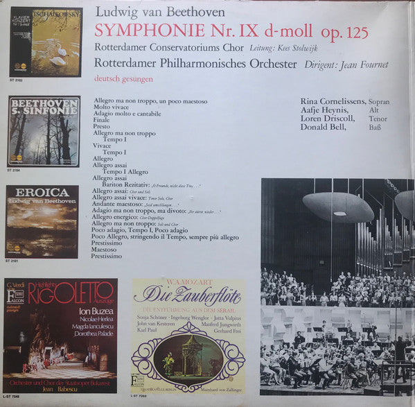 Ludwig van Beethoven, Rotterdams Philharmonisch Orkest, Jean Fournet, Rotterdamer Conservatoriums Chor, Kees Stolwijk : Symphonie Nr. 9 D-Moll Op. 125 (2xLP, Album)