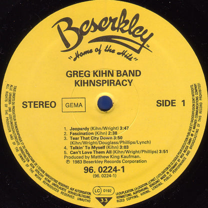 Greg Kihn Band : Kihnspiracy (LP, Album)