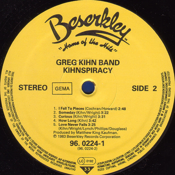 Greg Kihn Band : Kihnspiracy (LP, Album)