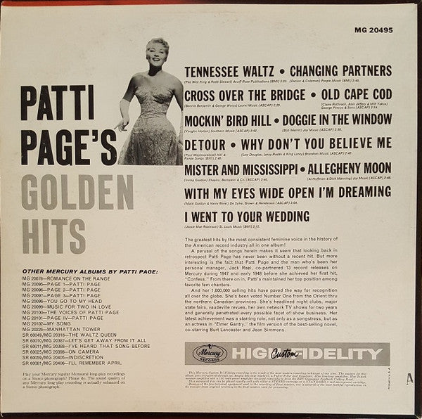 Patti Page : Golden Hits (LP, Album, Comp, Mono, Ind)