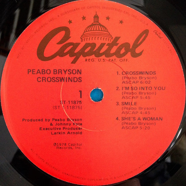 Peabo Bryson : Crosswinds (LP, Album, Los)