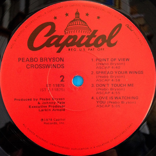 Peabo Bryson : Crosswinds (LP, Album, Los)